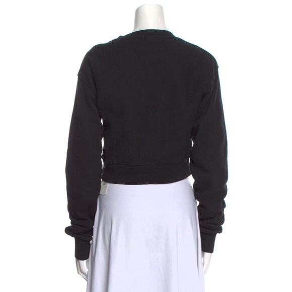 $195 RE/DONE Graphic Print Logo Crew Neck Cropped Sweatshirt - S - Picture 8 of 8